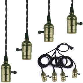 img 4 attached to 💡 Industrial Bronze Pendant Light Kit with Vintage Switches | E26/E27 Lamp Sockets for Kitchens, Dining Rooms, Bars, and Restaurants