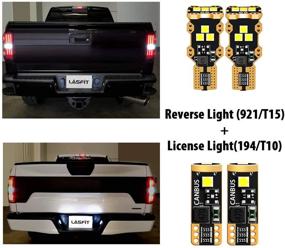 img 2 attached to 💡 LASFIT 194 921 LED Bulbs for License Plate & Reverse Lights, White (4 Pack) - Combo Kit, 168/T10 & 912/T15 Compatible