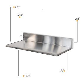 img 2 attached to Premium Quality 15.75 Inch Stainless Steel Floating Wall Shelf for Restaurants, Bars, Cafes, and Kitchens