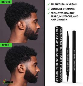 img 2 attached to 🌱 Top-rated Beard & Hair Filler Pen/Pencil & Brush - Quickly Fill Patches & Thin Areas to Achieve a Flawless Beard & Hairline - Superior to Hair Fiber - Water-resistant - Vegan Formula Enriched with Vitamin E for Enhanced Hair Growth