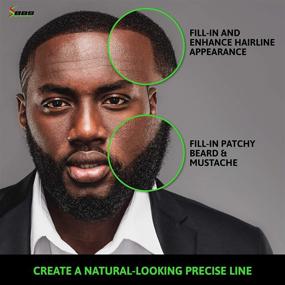 img 1 attached to 🌱 Top-rated Beard & Hair Filler Pen/Pencil & Brush - Quickly Fill Patches & Thin Areas to Achieve a Flawless Beard & Hairline - Superior to Hair Fiber - Water-resistant - Vegan Formula Enriched with Vitamin E for Enhanced Hair Growth