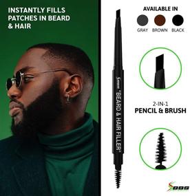 img 4 attached to 🌱 Top-rated Beard & Hair Filler Pen/Pencil & Brush - Quickly Fill Patches & Thin Areas to Achieve a Flawless Beard & Hairline - Superior to Hair Fiber - Water-resistant - Vegan Formula Enriched with Vitamin E for Enhanced Hair Growth