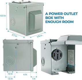 img 1 attached to 🔌 BougeRV 50 Amp 125/250 Volt RV Power Outlet Box - Enclosed, Lockable, Weatherproof Outdoor Electrical NEMA 14-50R Receptacle, ETL Listed - Ideal for RV Camper, Travel Trailer, Motorhome, Electric Car, Generator