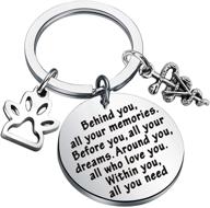 🔑 behind you all memories keychain - ideal gift for veterinary students and vet techs - feelmem vet tech gift logo