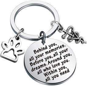 img 4 attached to 🔑 Behind You All Memories Keychain - Ideal Gift for Veterinary Students and Vet Techs - FEELMEM Vet Tech Gift