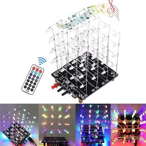 img 4 attached to 🎁 Christmas Gift: RGB LED Soldering Kit with 51 MCU, PEMENOL USB Charging Colorful Music 3D Animation Light Cube Ornament - Practice Soldering with Remote Control