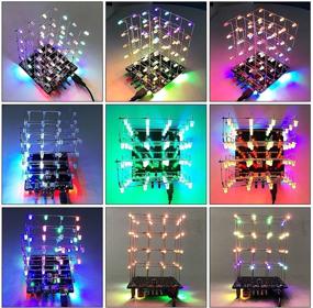 img 2 attached to 🎁 Christmas Gift: RGB LED Soldering Kit with 51 MCU, PEMENOL USB Charging Colorful Music 3D Animation Light Cube Ornament - Practice Soldering with Remote Control