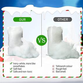 img 1 attached to 🎄 Tatuo Christmas Fake Snow Decor Artificial Snow Fiber Fluffy Snow Indoor Snow for Christmas Tree Winter Mantle Village, Nativity, and Easy Christmas Display Decoration, 7 oz per Bag (1 Piece)
