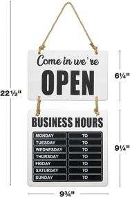img 2 attached to Excello Global Products Business Hours Hanging Chalkboard White Welcome Chalk Boards For Restaurant Door Sign (Double Sided Open/Closed) Hangable &Amp