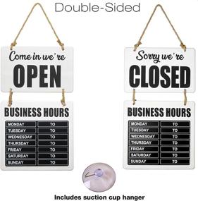 img 3 attached to Excello Global Products Business Hours Hanging Chalkboard White Welcome Chalk Boards For Restaurant Door Sign (Double Sided Open/Closed) Hangable &Amp