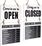 excello global products business hours hanging chalkboard white welcome chalk boards for restaurant door sign (double sided open/closed) hangable &amp logo