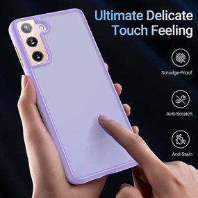 img 1 attached to 📱 Slim Purple Samsung Galaxy S21 Case by TORRAS - Shockproof, Military Grade Drop Tested, Translucent Matte Hard Back with Soft Edge - Guardian Series, Compatible & Protective