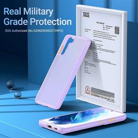 img 2 attached to 📱 Slim Purple Samsung Galaxy S21 Case by TORRAS - Shockproof, Military Grade Drop Tested, Translucent Matte Hard Back with Soft Edge - Guardian Series, Compatible & Protective