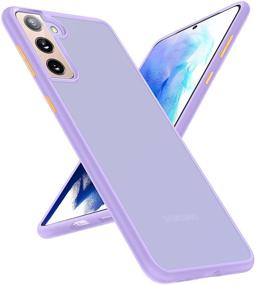 img 4 attached to 📱 Slim Purple Samsung Galaxy S21 Case by TORRAS - Shockproof, Military Grade Drop Tested, Translucent Matte Hard Back with Soft Edge - Guardian Series, Compatible & Protective