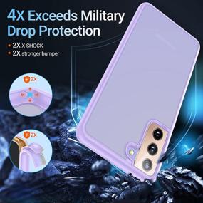 img 3 attached to 📱 Slim Purple Samsung Galaxy S21 Case by TORRAS - Shockproof, Military Grade Drop Tested, Translucent Matte Hard Back with Soft Edge - Guardian Series, Compatible & Protective