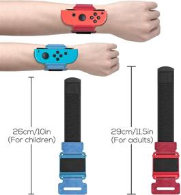 img 3 attached to 🕺 Adjustable Elastic Dance Straps 2 Pack for Just Dance 2022, 2021, 2020 on Nintendo Switch – Upgraded Wrist Bands for Kids and Adults (Red/Blue), YUANHOT Compatible with Switch Controllers