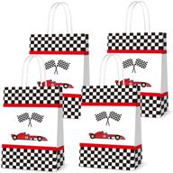 🏎️ race car themed party favor bags: 16 pcs goody treat candy bags for racing car birthday decorations логотип