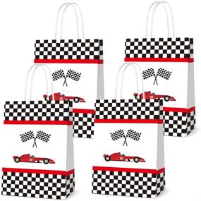 img 4 attached to 🏎️ Race Car Themed Party Favor Bags: 16 PCS Goody Treat Candy Bags for Racing Car Birthday Decorations