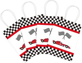 img 3 attached to 🏎️ Race Car Themed Party Favor Bags: 16 PCS Goody Treat Candy Bags for Racing Car Birthday Decorations