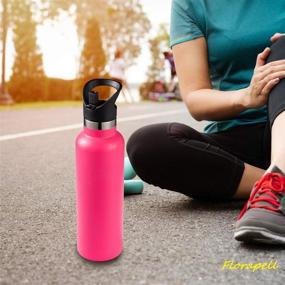 img 2 attached to 🧢 Черная спортивная крышка-соломка для бутылок Hydro Flask стандартного размера - Совместима с Hydroflask Standard Mouth 18, 21 и 24 унции - Крышка-соломка Florapell для питьевой бутылки Hydroflask со съемным соломкой.