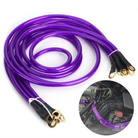 img 3 attached to 🚗 Enhanced Car Grounding Wire System Kit – Universal 5-Point Strengthened Ground Cable for Efficient Grounding (Purple)