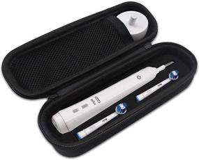 img 4 attached to 🦷 Oral B Electric Toothbrush Hard Travel Case Bag - Fits Oral-B Pro 1000, 2000, 3000, 3500, 1500 - Mesh Pocket for Accessories, Soft Lining for Optimal Protection