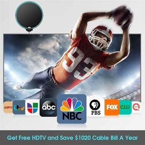 img 2 attached to 📺 2021 Top-Rated Indoor Digital TV Antenna, 90-150Miles Amplified HDTV Antenna, Dual-Sided 4K HD TV Antenna with Long Range and Amplifier Signal Booster, Black and White Design