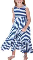kymidy sleeveless summer striped sundresses girls' clothing logo