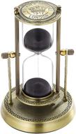 suliao hourglass sand timer 60 minute:360° rotating & engraving brass sand clock, metal black sand watch 60 min logo