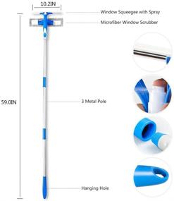 img 3 attached to Ulihome Window Squeegee Cleaning Tool: All-in-One Window Cleaner with Extension Pole - Perfect for Shower, Car, and High Windows!