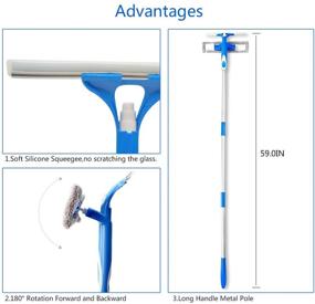 img 2 attached to Ulihome Window Squeegee Cleaning Tool: All-in-One Window Cleaner with Extension Pole - Perfect for Shower, Car, and High Windows!