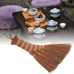 img 1 attached to 🧹 Handy Tea Set Cleaning Accessories: Compact Broom Brush for Natural Tea Tray Sweeping