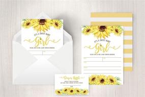img 3 attached to 🌻 Yellow Floral Sunflower Baby Shower Invitations with Diaper Raffle Cards - Set of 20 Invites, Including Envelopes