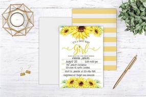 img 2 attached to 🌻 Yellow Floral Sunflower Baby Shower Invitations with Diaper Raffle Cards - Set of 20 Invites, Including Envelopes