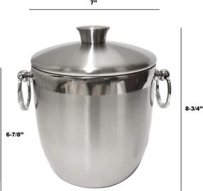 img 1 attached to ❄️ Ice Bucket Double Wall Insulated with Lid and Strainer - Keep Ice Frozen Longer! 3L Stainless Steel Champage Bucket with Tongs, Scoop & Waterproof Pad