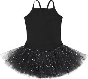 img 4 attached to 👧 Ephex Little Girls Glitter Cotton Camisole Tutu Leotard for Ages 2-9
