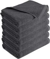 🛀 glamburg ultra soft 100% cotton bath towel set - 6 pack 22x44 charcoal grey - quick drying & highly absorbent, perfect for gym, yoga, pool & spa logo