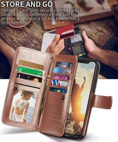 img 1 attached to 📱 CASEOWL Wallet Case for iPhone 12/12 Pro - Magnetic Detachable 2 in 1 Folio Leather Wallet Case with 9 Card Slots, Hand Strap - (White & Rose Gold)