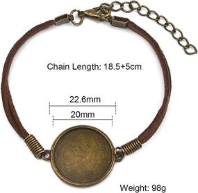 img 1 attached to 💎 Exquisite Leather Bracelet with Stunning Cabochon Setting – Perfect for Jewelry Making and Beading Projects