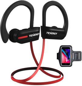 img 4 attached to 🎧 Беспроводные наушники Tenergy T20 с Bluetooth: защищены от пота IPX7, шумоподавление, время работы 8 часов, с микрофоном и повязкой на руку