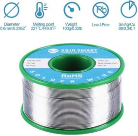 img 3 attached to 🔌 SainSmart 0.6mm Lead-Free Solder Wire with Rosin2 Sn97 Cu0.7 Ag0.3, Tin Wire Solder for Electrical Soldering - 100g / 0.22lbs