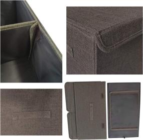 img 2 attached to 🏷️ Organize with BH4EVER Large Storage Cubes [2-Pack] - Foldable Linen Bins with Lid, Handles, and Removable Divider - Ideal for Home, Nursery, and Closet Organization (Brown, 19.6x11.8x9.8 inches)