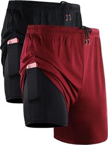 img 4 attached to 🏃 Neleus Men's 2 in 1 Running Shorts with Liner, Dry Fit Workout Shorts featuring Convenient Pockets