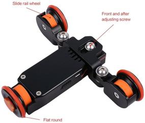 img 2 attached to 📸 YELANGU Motorized Autodolly Video Slider with Remote, Rechargeable, 3 Speed Adjust for GoPro and iPhone Cameras, weight capacity up to 3kgs (Black) - Enable Straight-Line & Surrounding Object Shooting