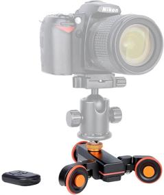img 4 attached to 📸 YELANGU Motorized Autodolly Video Slider with Remote, Rechargeable, 3 Speed Adjust for GoPro and iPhone Cameras, weight capacity up to 3kgs (Black) - Enable Straight-Line & Surrounding Object Shooting