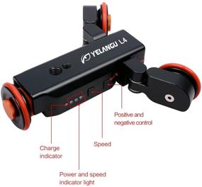 img 3 attached to 📸 YELANGU Motorized Autodolly Video Slider with Remote, Rechargeable, 3 Speed Adjust for GoPro and iPhone Cameras, weight capacity up to 3kgs (Black) - Enable Straight-Line & Surrounding Object Shooting
