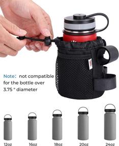 img 4 attached to kemimoto Bike Cup Holder with Mesh Pockets and Phone Bag - Bicycle Water Bottle Holder for Cruiser, Mountain Bike, Fixed Gear, Folding, Road Bike