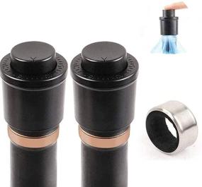 img 4 attached to 🍷 Wine Bottle Stoppers: Vacuum Seal with Time Scale Recording - 2PCS Stoppers & 1PCS Collar