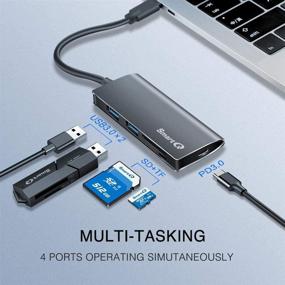 img 3 attached to SmartQ Aluminum USB Reader - 2-in-1 USB A Hub, microSD and SD Card Reader, USB 3.0 - Compatible with 2020/2019 MacBook Pro, 2020 MacBook Air (Space Gray) (USB C)