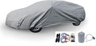 2021 chevrolet corvette weatherproof car cover - premium 5 layer cover for outdoor & indoor protection - rain, snow, hail, sun - includes theft cable lock, bag & wind straps logo